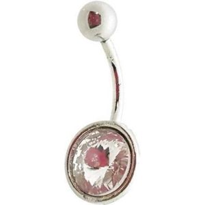 Stalen Navelpiercing met Ruitvormige Kristal