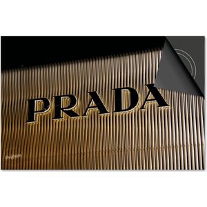 Inductie beschermer 77x51 - afdekplaat inductie mat - Dietrix Kookplaat beschermer - Exclusief - Black en Gold - Prada logo