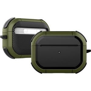 Mobigear Hoesje geschikt voor Apple AirPods Pro 2 Shockproof Hardcase Hoesje | Mobigear Slim Armor - Groen