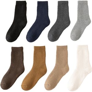 Wollen damessokken, warme winter dikke laarzen, comfortabele ronde hals, comfortabele werksokken voor dames, 8 paar