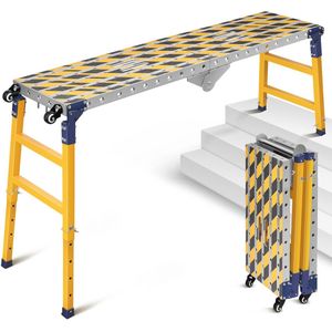 2-in-1 Vouwbare Werkbank en Mobiele Las Tafel met Antislip en Verstelbare Hoogte