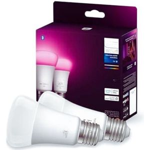 Starterkit - Wit En Gekleurd Licht - 2 Lampen - E27 - 800lm - Inclusief Hue Bridge - Dimbaar - Verbind Met Bluetooth Of Hue Bridge - Werkt Met Alexa En Google