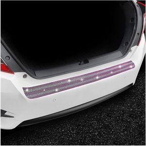 Rubber krasbestendige kofferbakdeur dorpellijsten Crystal Diamond auto achterbumperbescherming - roze - dames auto achterbumper bescherming sticker .