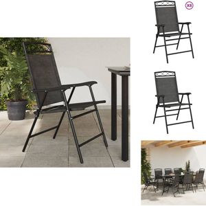 vidaXL Tuinstoel - Tuinstoelen - Inklapbare Tuinstoel - Tuin Stoel - Tuinstoelen 8 st inklapbaar staal en textileen gemêleerd grijs