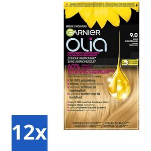 Garnier - Olia 9 - Haarkleuring - Zeer Lichtblond - Zonder Ammoniak - Intense Langhoudende Kleur - Voordeelverpakking - 12 stuks