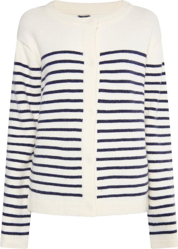 DreiMaster Maritim Gebreid vest  marine / wolwit