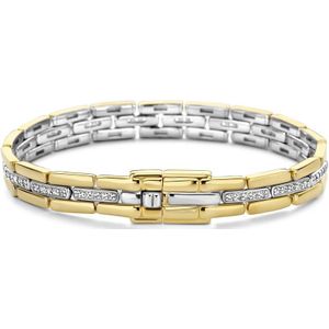 TI SENTO Dames Armband - 925 zilver - Zirkonia met geel verguld - Maat L - 23002ZY