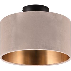 LED Plafondlamp - Plafondverlichting - Trion Julina - E14 Fitting - 2-lichts - Rond - Beige - Textiel