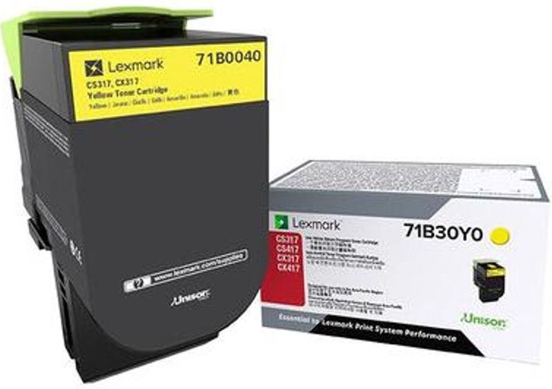 Lexmark 71B0040 tonercartridge 1 stuk(s) Origineel Geel