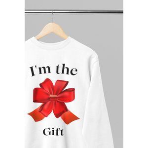 Wurban Wear - I'm the gift - Foute Kersttrui - Wit - Unisex