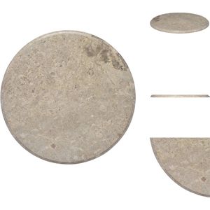 vidaXL Marmeren Tafelblad - Grijs - 60 x 2.5 cm (ø x H) - Tafelonderdeel