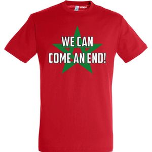 T-shirt Marokko WE CAN COME AN END | Rood Marokko Shirt | WK 2022 Voetbal | Morocco Supporter | Rood | maat XXL