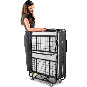 Troonz® Vouwbed Milano Deluxe 80x200 cm – Luxe Eenpersoons Opklapbed Inklapbaar Logeerbed – Opvouwbaar Logeermatras met Luxe Matras – Ruimtebesparend Bed – 30 Dagen Proefslapen