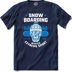 Winter Extreme Sport | Snowboarden - Bier - Winter sport - T-Shirt - Unisex - Navy Blue - Maat XL