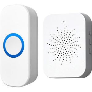 USB-deurbel met stembediening, intelligente draadloze afstandsbediening voor thuis, elektronische muziekdeurbel（wit）