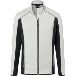 James and Nicholson Herenstructuur Fleece Jasje (Gebroken wit/koolstof)