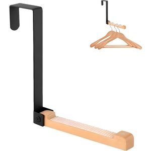 Nevolis® deurhaak klaphaak zonder boren - deurhanger om op te hangen - kledinghaken binnenkant - zwart/wit - zwart deurkapstok opdekdeur