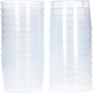 Maatbekers - Plastic bakjes - Plastic bekers met een inhoud van 120ml - Compacte maatbeker - 20 stuks! - Doorzichtig