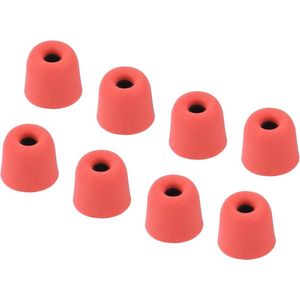 Schuimrubberen oordopjes voor hoofdtelefoon - Rode middelgrote tips - Set van 8 stuks met 3-4 mm diameter