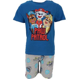 Paw Patrol Pyjama - Shortama - Maat 110/116 - Katoen - Blauw/Grijs - Jongens
