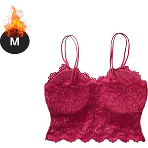 Nivard BH Zonder Beugel - Zonder Bandjes - Push-up Bh's - Comfort Beha - Comfortabel - Bordeauxrood - Maat S