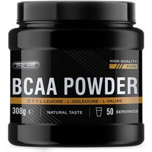 DMC NRG - BCAA 2:1:1 Powder - Leucine (2) Isoleucine (1) Valine (1) - Essentiële Aminozuren, Puur BCAA Poeder - 308 Gram (50 doseringen)