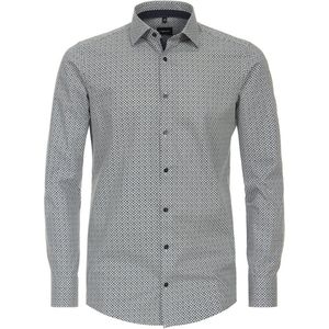 Groen Venti Overhemd Kent Boord Met Motief Modern Fit - L