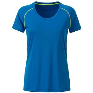 James and Nicholson Dames/Dames Sport T-Shirt (Helder blauw/rechts geel)