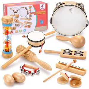 Houten muziekinstrumenten voor kinderen vanaf 3 jaar - Montessori Chime voor peuters drumstel - 3 4 jaar - baby speelgoed