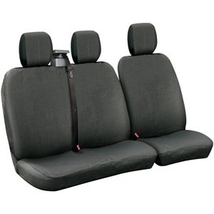 Dots-2, bestelwagen stoelbekleding set met riemoproller - Zwart/Grijs