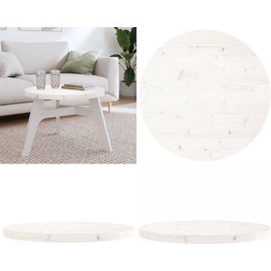 vidaXL Tafelblad rond Ø60x3 cm massief grenenhout wit - Tafelblad - Tafelbladen - Vervangend Tafelblad - Vervangend Houten Tafelblad