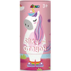 Avenir Silky Crayon: EENHOORN, 12 kleuren, in tube diam.7.5x16cm, 3+