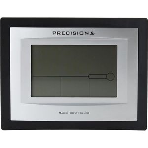 Zwarte LCD Radio Controlled Wekker met Nauwkeurige Tijdwaarneming
