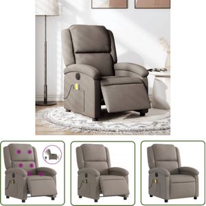 vidaXL Massagestoel - Elektrische Massagestoel - Massagestoel elektrisch verstelbaar stof taupe - Loungestoel - Relaxstoelen - Ergonomische Stoel
