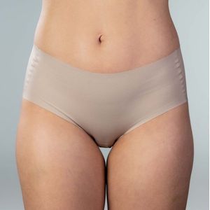 Gudia - 3 Pack - Anti-Bacterial Boter Zacht Naadloze Hipster - 100% Biologisch Katoenen kruis - Naadloze Hipster set Dames - Lingerie-Panty's dames met Heupomhulsel - Sport-Panty's voor Elke Dag - Seamless Braziliaanse Dames - Zand - L