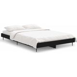 vidaXL - Bedframe - bewerkt - hout - zwart - 120x190 - cm