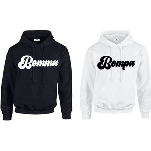 Hoodie set Bompa en Bomma-zwart-wit-Maat M