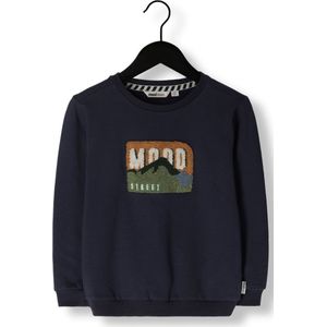 Moodstreet Towelling Embro Sweater Truien & Vesten Jongens - Sweater - Hoodie - Vest- Donkerblauw - Maat 146/152