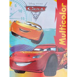 Disney - MultiColor kleurboek - Pixar Cars 3 - Rood gele banner - kleurboek met 32 pagina's waarvan 17 kleurplaten en voorbeelden in kleur - Disney Classics - knutselen - kleuren - tekenen - creatief - verjaardag - kado - cadeau