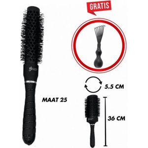 Guardian Beauty Föhnborstel - 25 mm - Rond - Keramisch & Ionisch - Zwart - Met Haarborstelreiniger