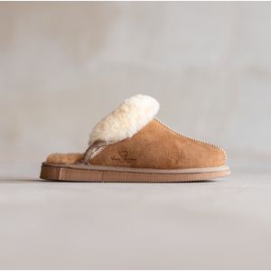 Schapenvacht pantoffels - Lamsvacht dames slippers - Camel - Maat 37