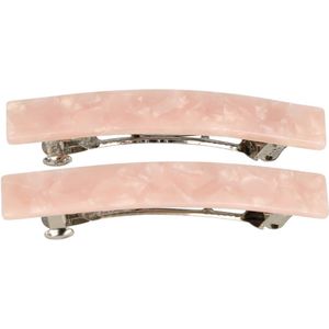 Haarsoires Haarspeld Patentspeld Recht 6cm – Marmer Patroon – Roze – Set van 2 - Haarspelden voor Dames - Haarklem - Haarclip - Haaraccessoires - Hair Clip - Decoratieve Haaraccessoire