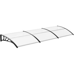 Deur- en Raam Regenhoes - Deurluifel - Overkapping - Moderne Polycarbonaat Zonnescherm en Deurluifel voor Voordeur en Buitenterras - 270x98.5 cm Zwart