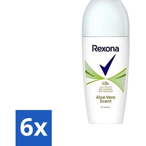 Rexona - Deodorant Roller - Aloe Vera - 0% Alcohol - Anti-Transpirant & Perspirant - 50ml - Voordeelverpakking - 6 stuks