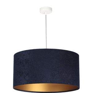 Licht-Erlebnisse - Aimee - Hanglamp - E27 - van - Velours (microvezel) PVC metaal - in - Wit nachtblauw goud