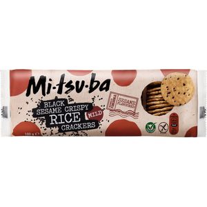 Mitsuba – Black Sesame Crispy Rice Crackers – Crackers - Box of 12 x 100 gram