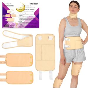 Castor Olie Pack 4-Delige Set – Buik, Nek & Benen – Herbruikbare Detox Wraps tegen Menstruatiepijn, Constipatie & Leverontgifting – MATCHDEER - Anti-Lek & Biologisch Katoen