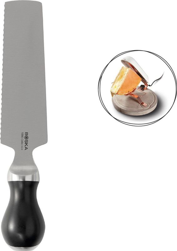 BOSKA - Raclettemes Pro - 150mm - Met Vlakke en Gekartelde Kant - Voor Raclette