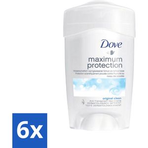 6 x Dove Deodorant Stick - Maximum Protection - Original Clean - 45 ml - Anti-transpirant - Deodorant - Dove - Bescherming Tegen Zweet - Verzorgend