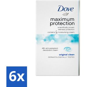 6 x Dove Deodorant Stick - Maximum Protection - Original Clean - 45 ml - Anti-transpirant - Deodorant - Dove - Bescherming Tegen Zweet - Verzorgend
